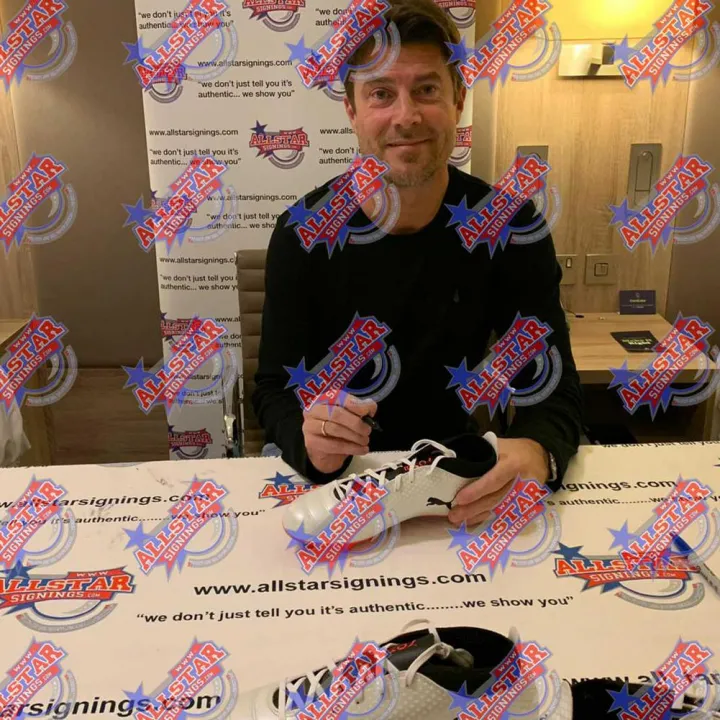 Rangers FC Laudrup Signed Boot (Framed) – снимка 2