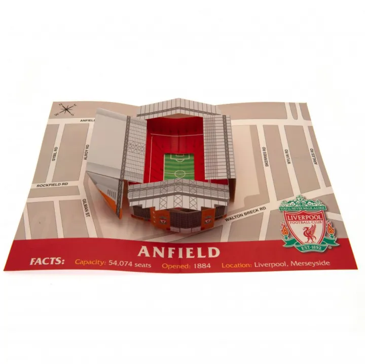 Liverpool FC картичка с изскачащ елемент 3D стадион – снимка 2