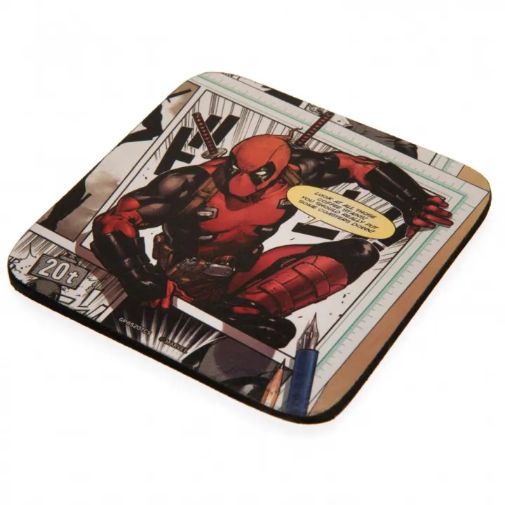 Deadpool подаръчен комплект чаша, подложка, ключодържател – снимка 3