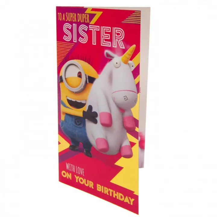 Despicable Me Minion Картичка за Рожден Ден за Сестра – снимка 2