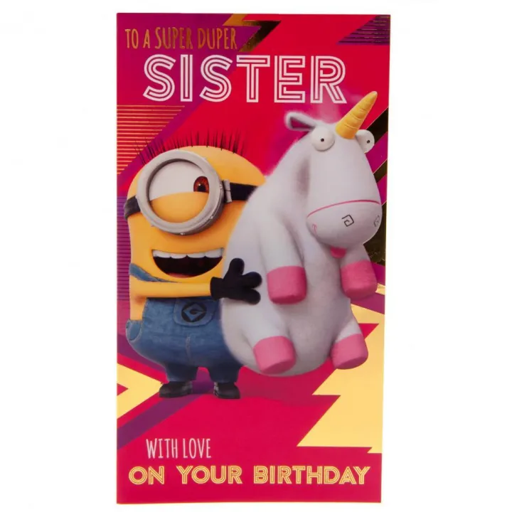 Despicable Me Minion Картичка за Рожден Ден за Сестра – снимка 4