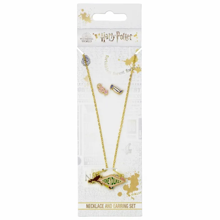 Harry Potter Gold Plated Necklace & Earrings Honeydukes – снимка 2