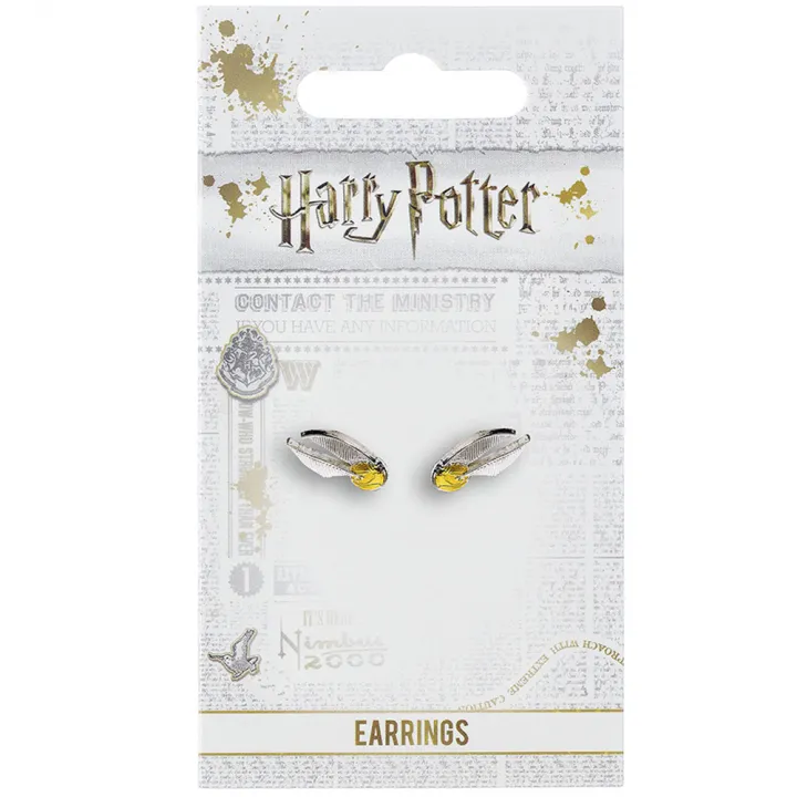 Harry Potter Silver посребрени обеци Golden Snitch – снимка 2