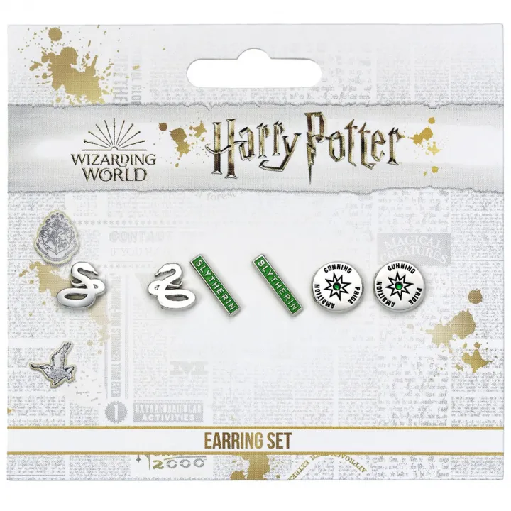 Harry Potter посребрени обеци - комплект Mix&Match - Slytherin – снимка 5