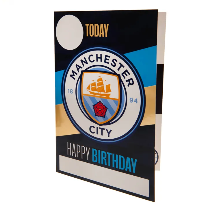 Manchester City FC картичка за рожден ден + стикери – снимка 2