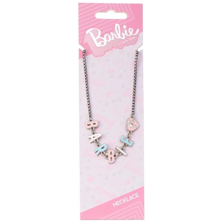 Barbie Silver Plated Enamel Letter Necklace – снимка 3