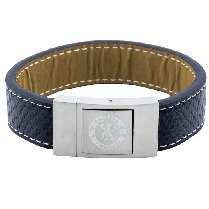 Chelsea FC Stitched Leather Bracelet – снимка 2
