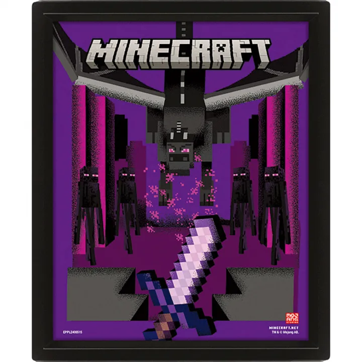 Minecraft Dragon Duel Framed 3D Picture – снимка 2