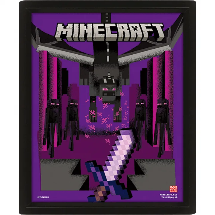 Minecraft Dragon Duel Framed 3D Picture – снимка 3
