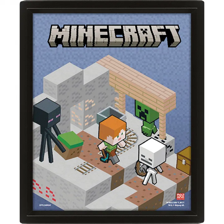 Minecraft Terrain Framed 3D Picture – снимка 2