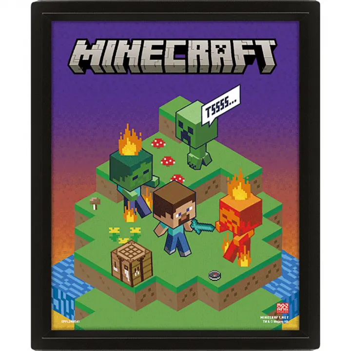 Minecraft Terrain Framed 3D Picture – снимка 3