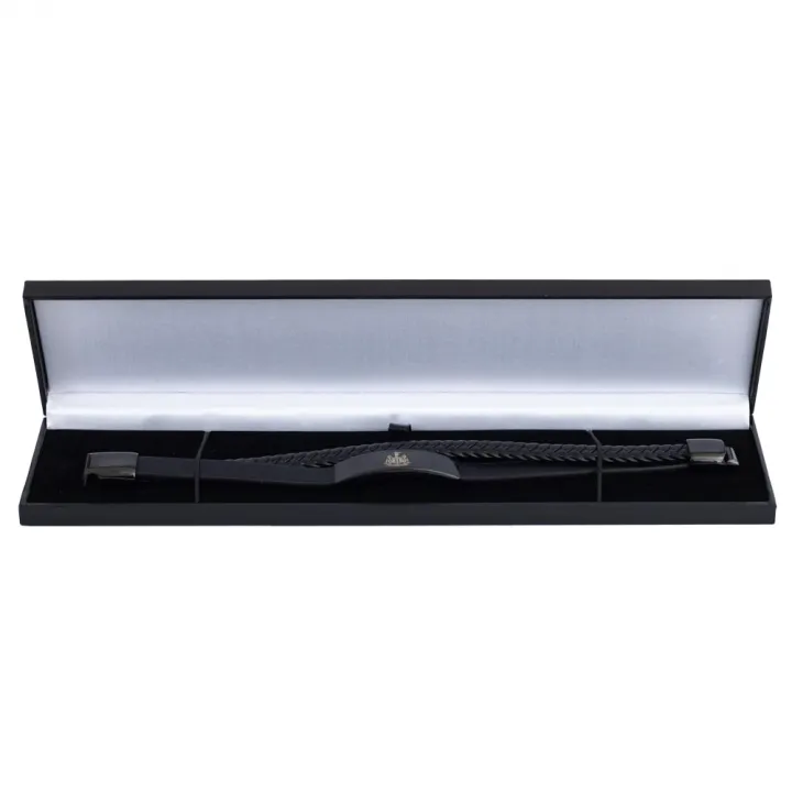 Newcastle United FC Black IP Leather Bracelet – снимка 2