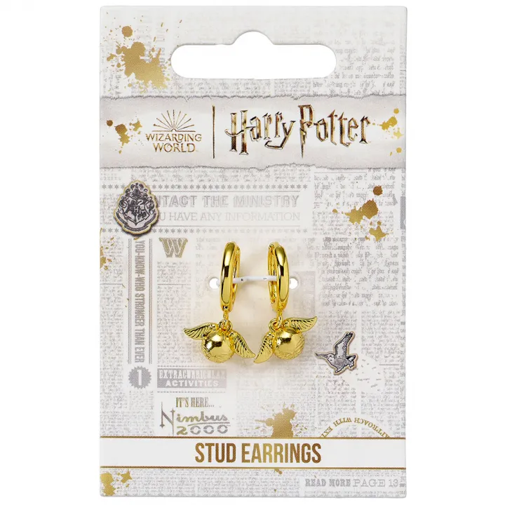 Harry Potter позлатени обеци Golden Snitch – снимка 2