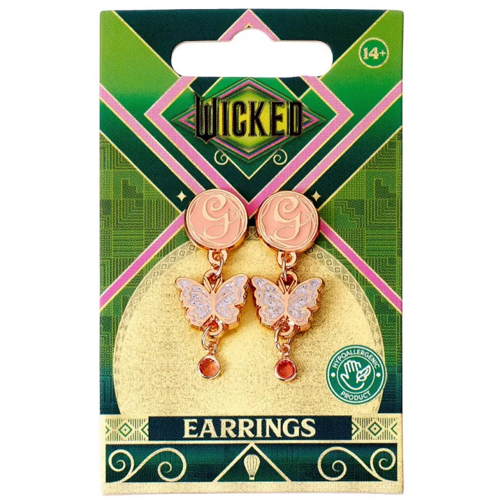 Wicked Rose Gold Plated Glinda Butterfly Drop Earrings – снимка 3