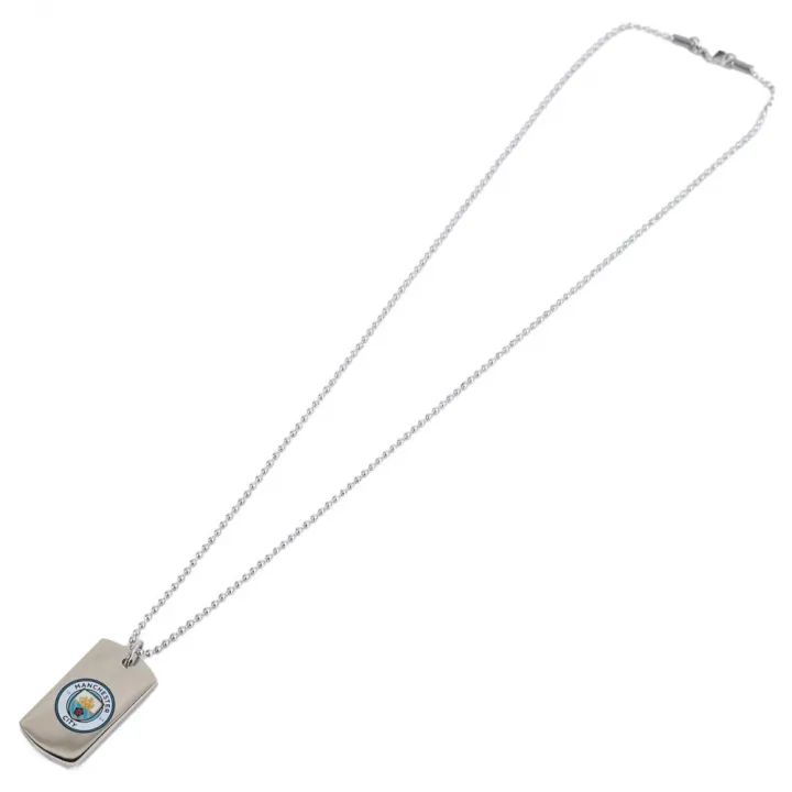 Manchester City FC Colour Crest Dog Tag & Chain – снимка 3