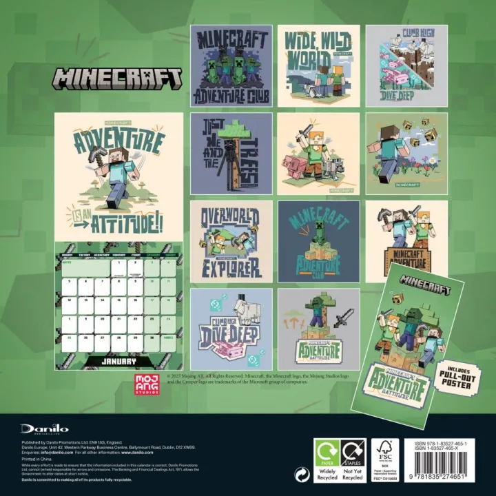Minecraft стенен календар 2026 – снимка 4