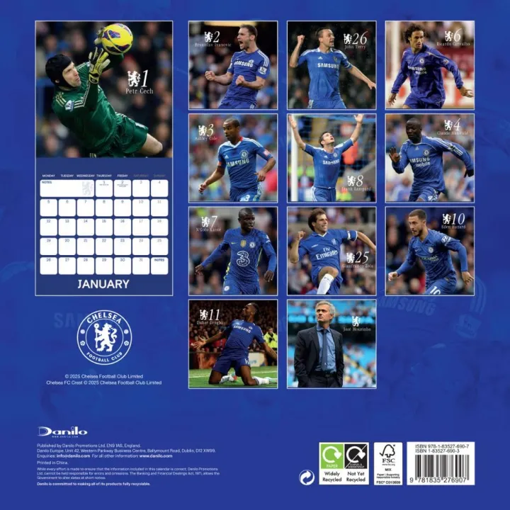 Chelsea FC "Легендите" стенен календар 2026 – снимка 4