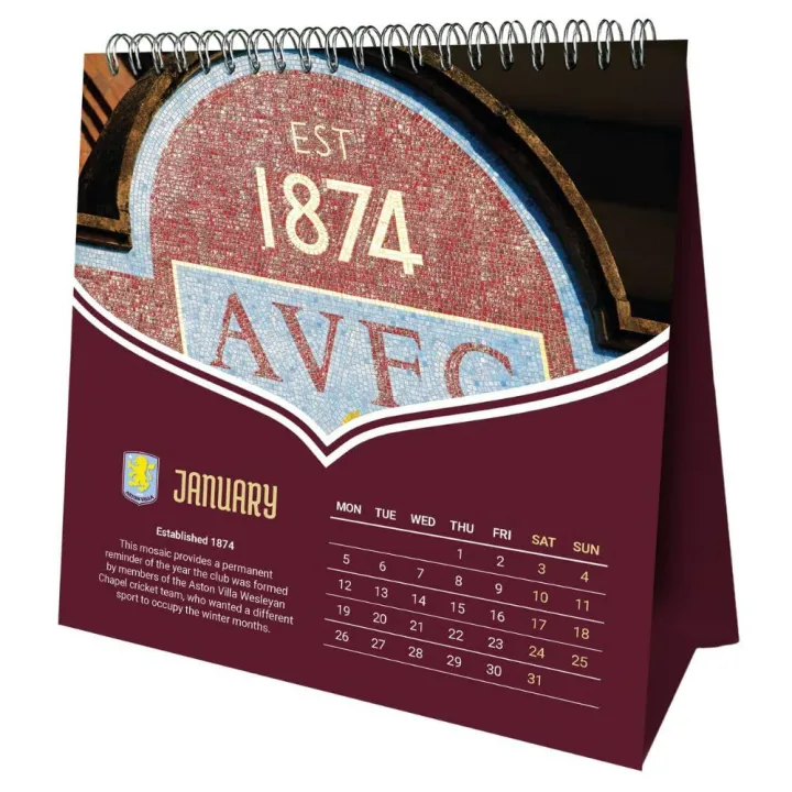 Aston Villa FC настолен календар за 2026 – снимка 2
