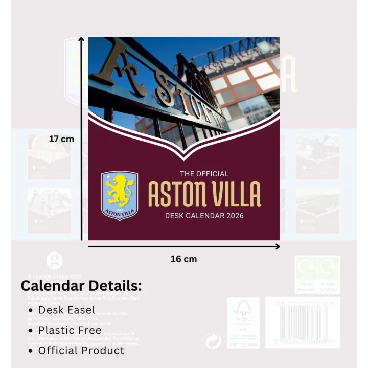 Aston Villa FC настолен календар за 2026 – снимка 5