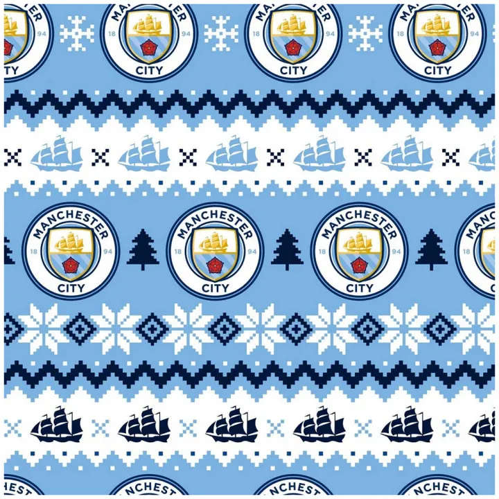 Manchester City FC коледна хартия за опаковане на подаръци – снимка 2