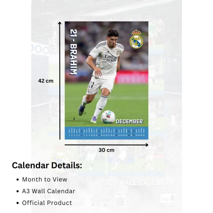 Real Madrid CF A3 календар 2026 – снимка 5