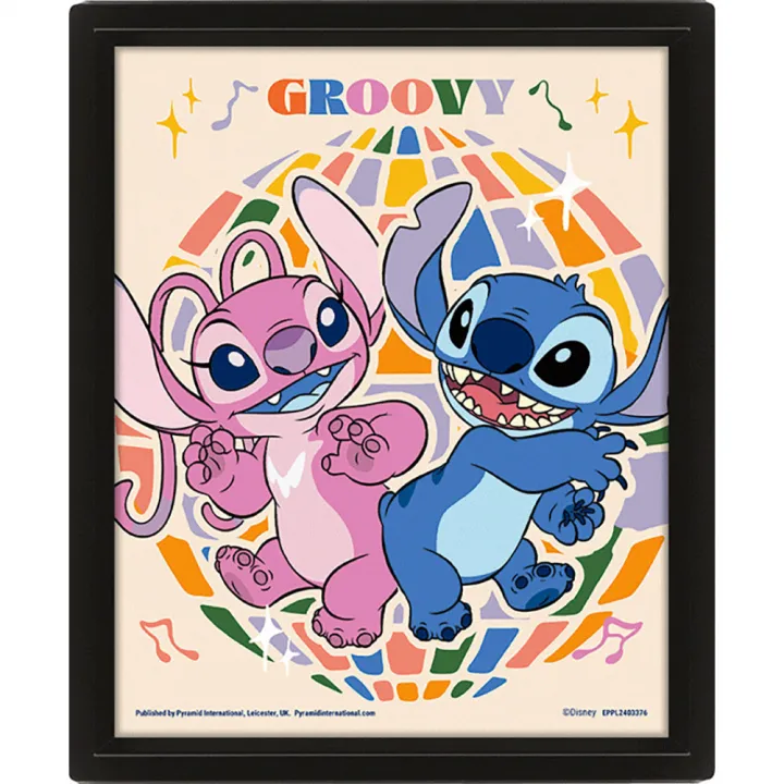 Lilo & Stitch Groovy Framed 3D Picture – снимка 2