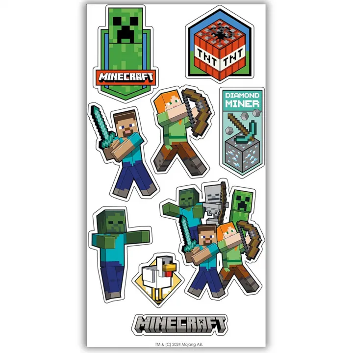 Minecraft картичка за рожден ден със стикери – снимка 3