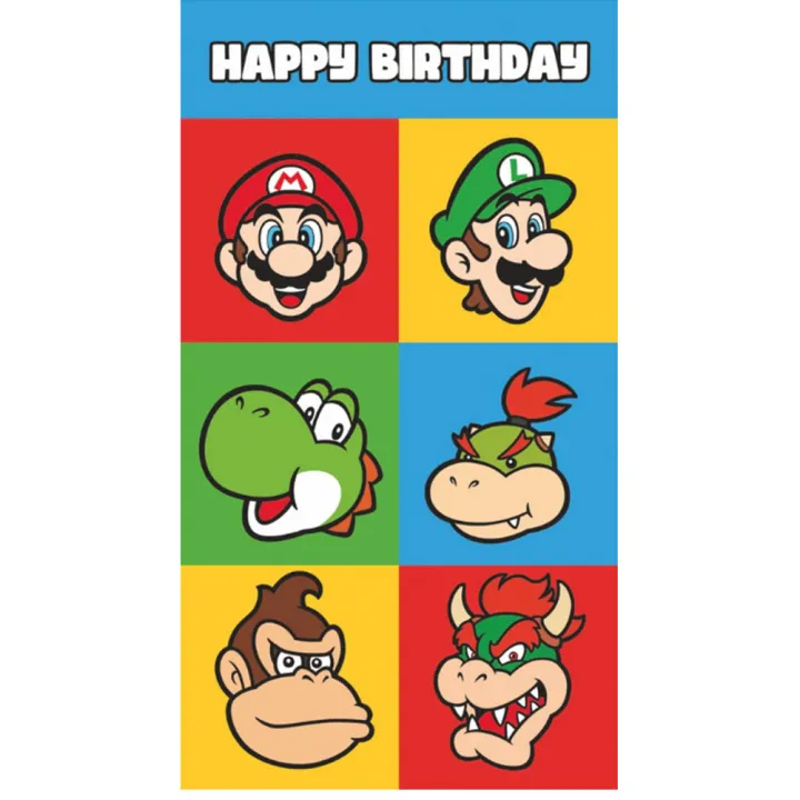 Super Mario картичка за рожден ден със стикери – снимка 2