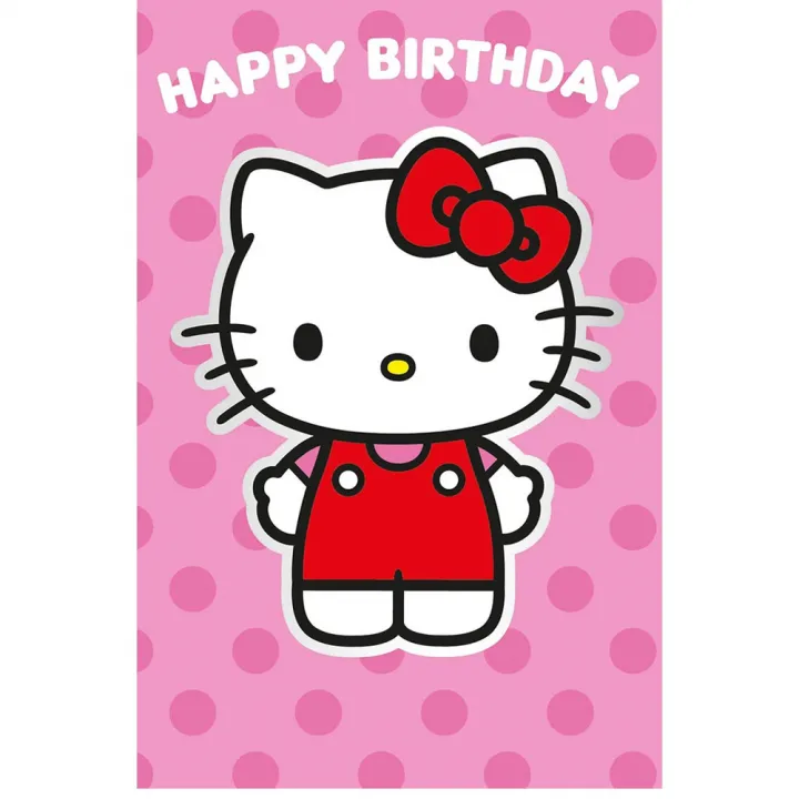 Hello Kitty картичка за рожден ден със стикери – снимка 2