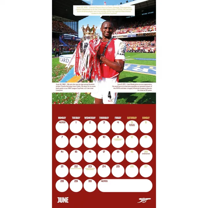 Arsenal FC стенен календар 2027 – снимка 2
