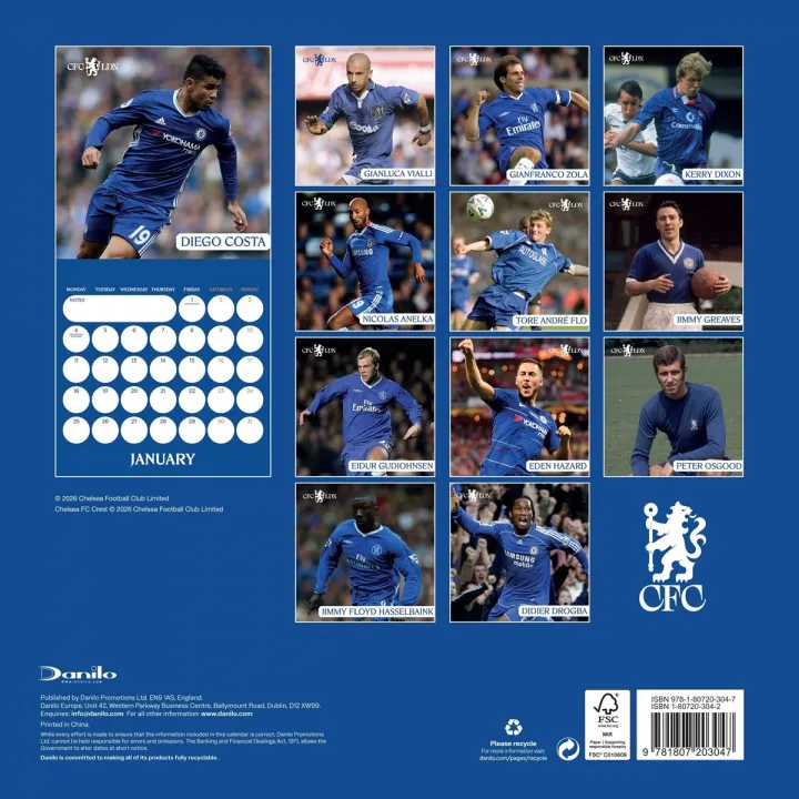 Chelsea FC Legends стенен календар 2027 – снимка 3