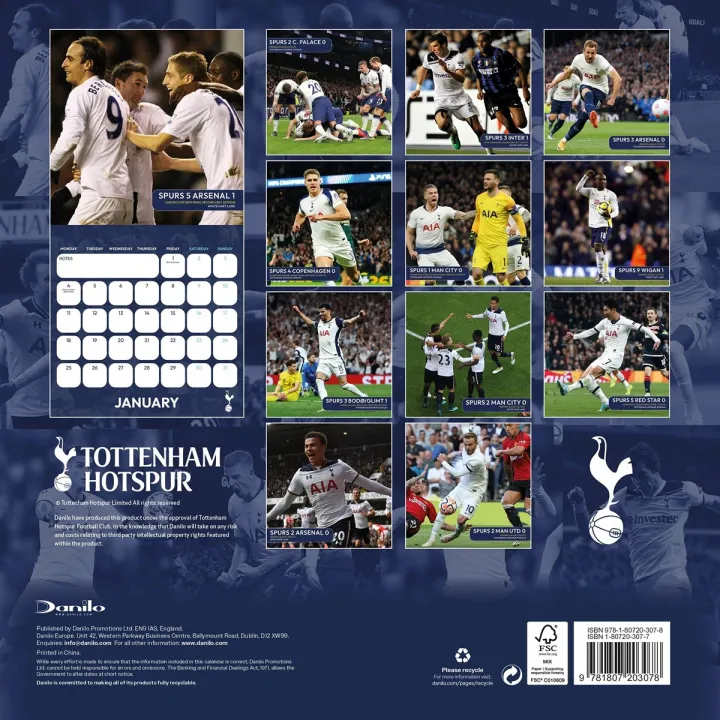Tottenham Hotspur FC Legends стенен календар 2027 – снимка 3