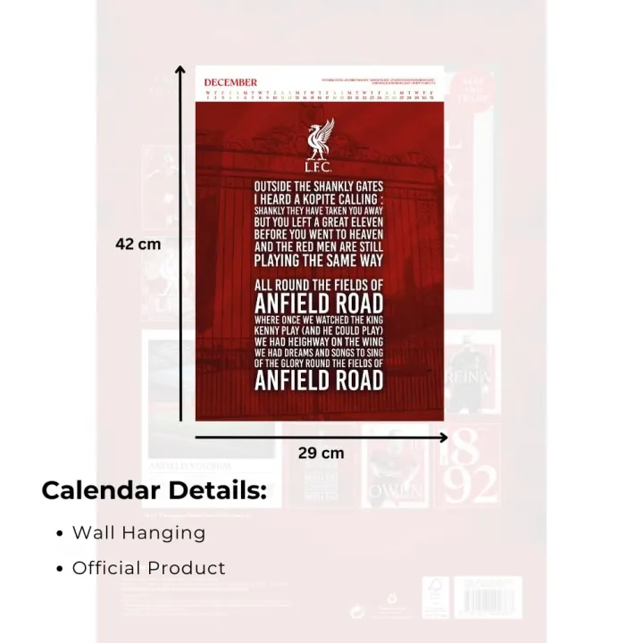 Liverpool FC луксозен колекционерски календар 2027 година – снимка 4