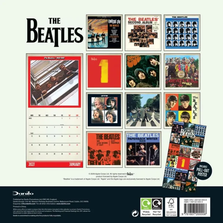 The Beatles стенен календар 2027 – снимка 3