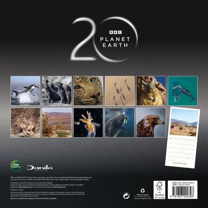 BBC Earth стенен календар 2027 – снимка 3