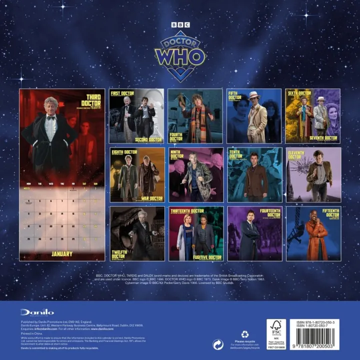 Doctor Who стенен календар 2027 – снимка 3