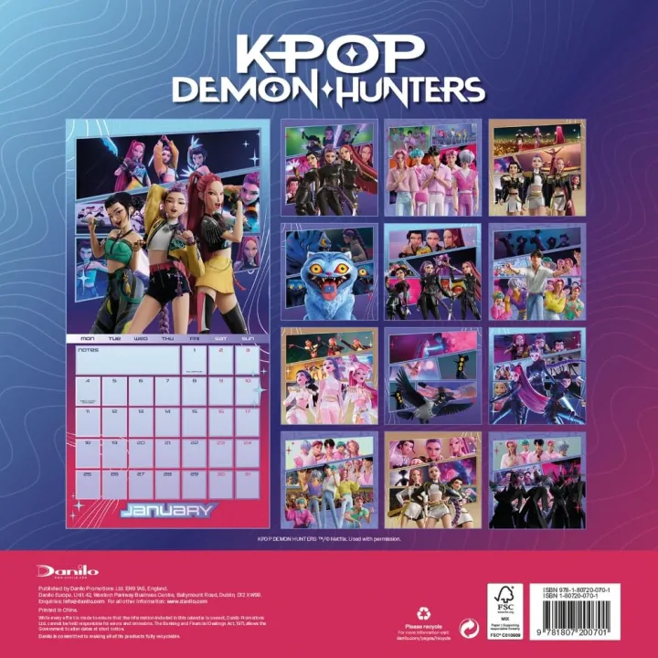 K-POP Demon Hunters стенен календар 2027 – снимка 3