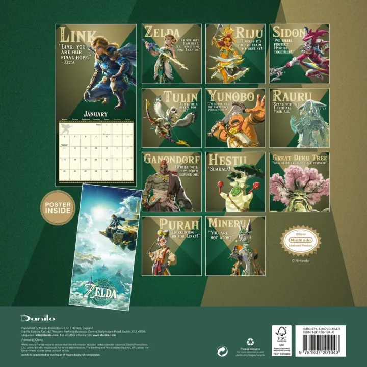 The Legend Of Zelda стенен календар 2027 – снимка 3