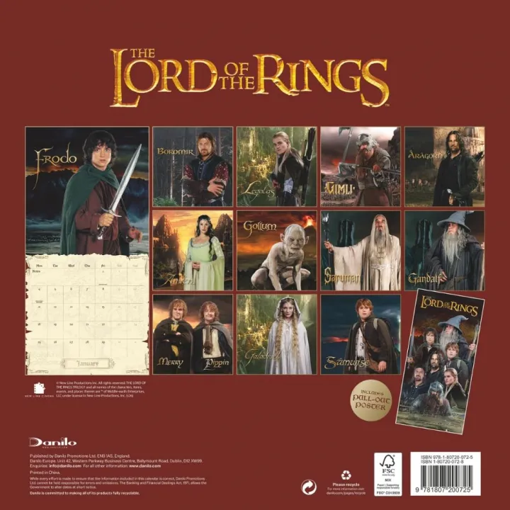 The Lord Of The Rings стенен календар 2027 – снимка 3