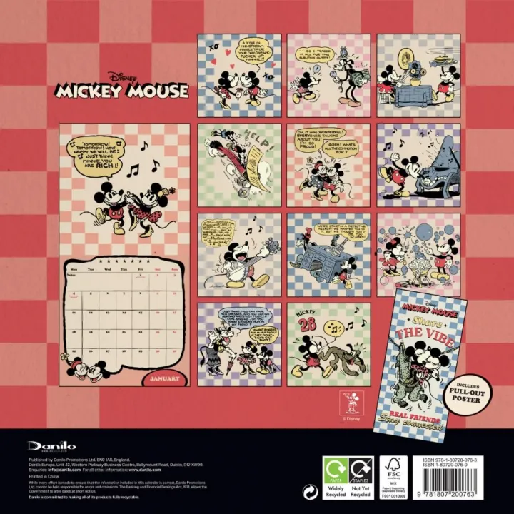 Mickey Mouse стенен календар 2027 – снимка 3