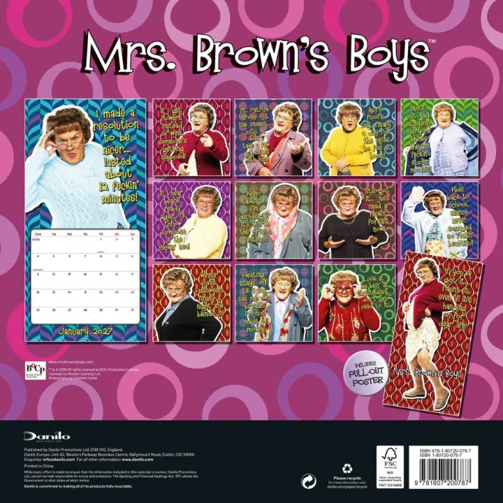 Mrs Browns Boys стенен календар 2027 – снимка 3