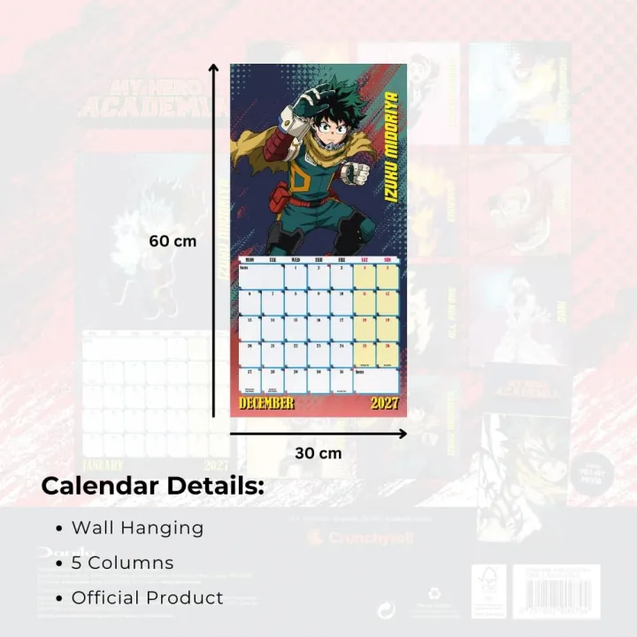 My Hero Academia стенен календар 2027 – снимка 4