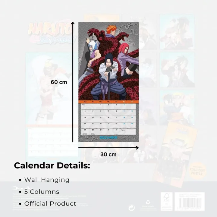 Naruto: Shippuden стенен календар 2027 – снимка 4