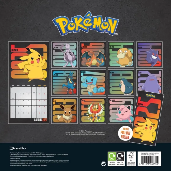 Pokemon стенен календар 2027 – снимка 3