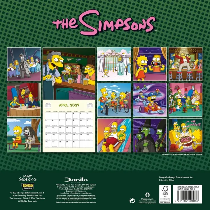 The Simpsons стенен календар 2027 – снимка 3