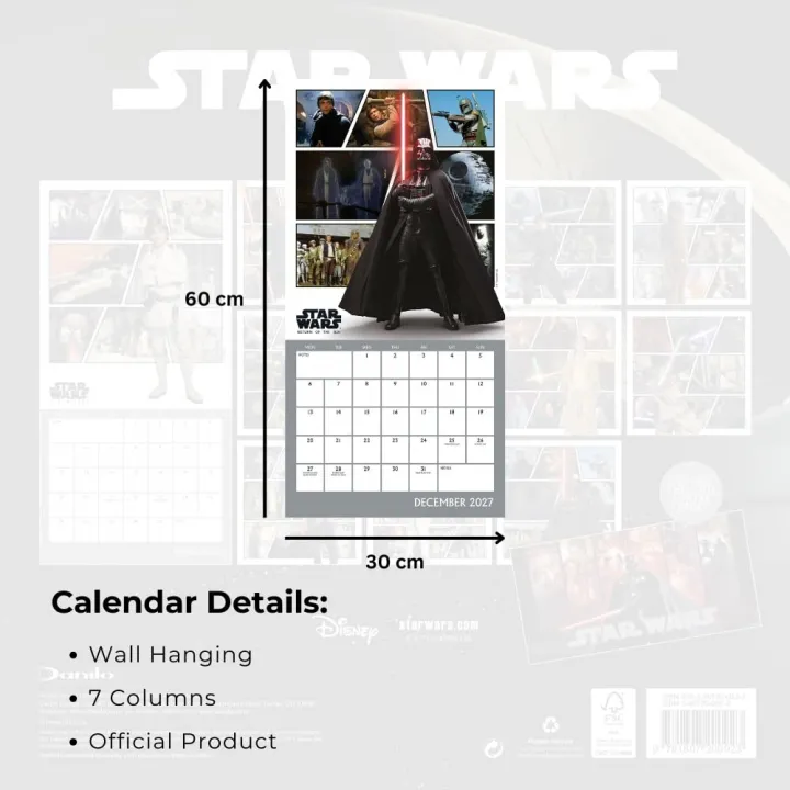 Star Wars стенен календар 2027 – снимка 4