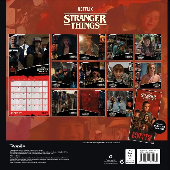 Stranger Things стенен календар 2027 – снимка 3