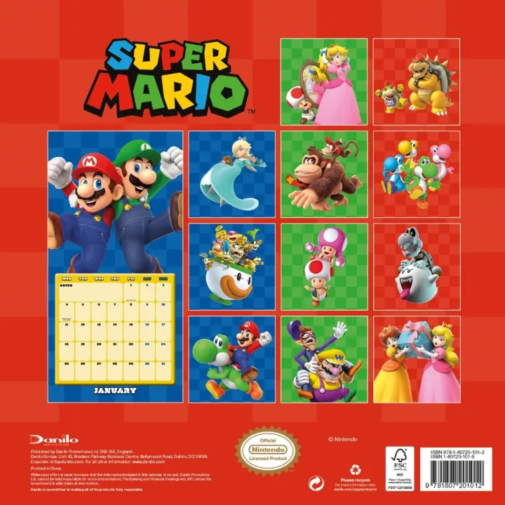 Super Mario стенен календар 2027 – снимка 3