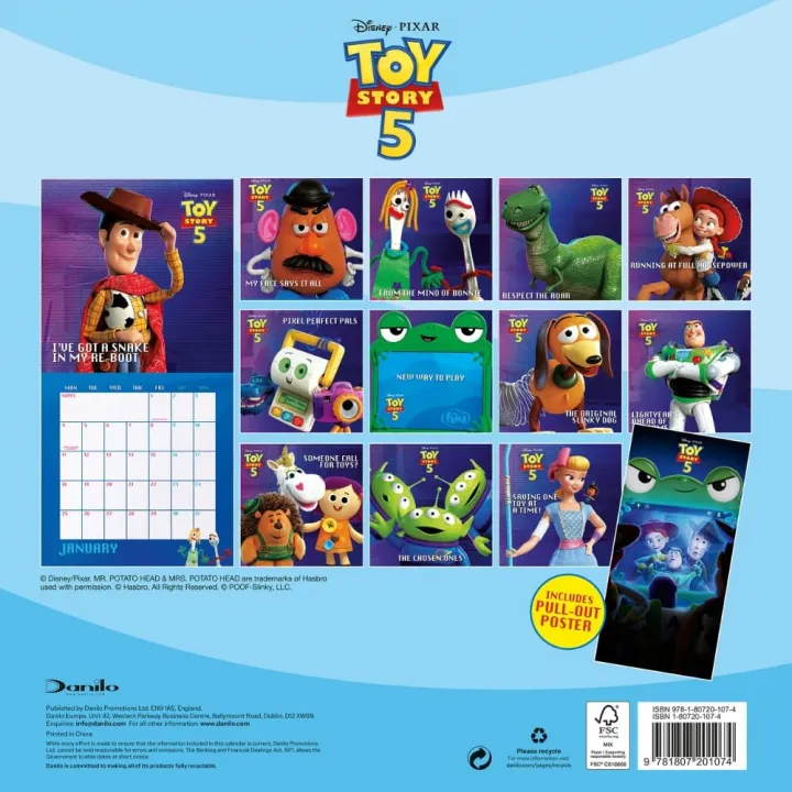 Toy Story 5 стенен календар 2027 – снимка 3