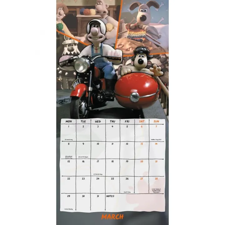 Wallace And Gromit стенен календар 2027 – снимка 2